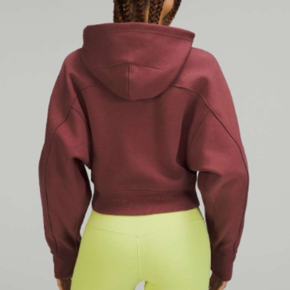 Lululemon Thick Fleece Zip Hoodie Smoky Red Size 8 Cropped Sweater - Picture 2 of 6